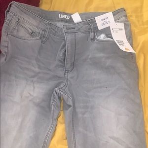 Grey lined H&M jeans.